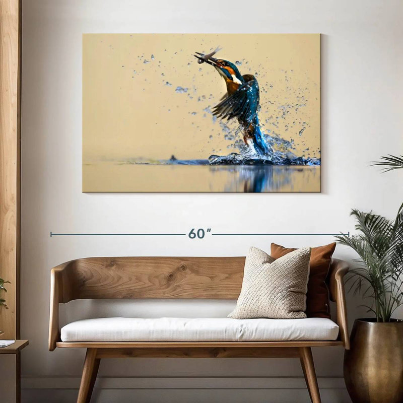 Blue Kingfisher, 32" H x 48" W