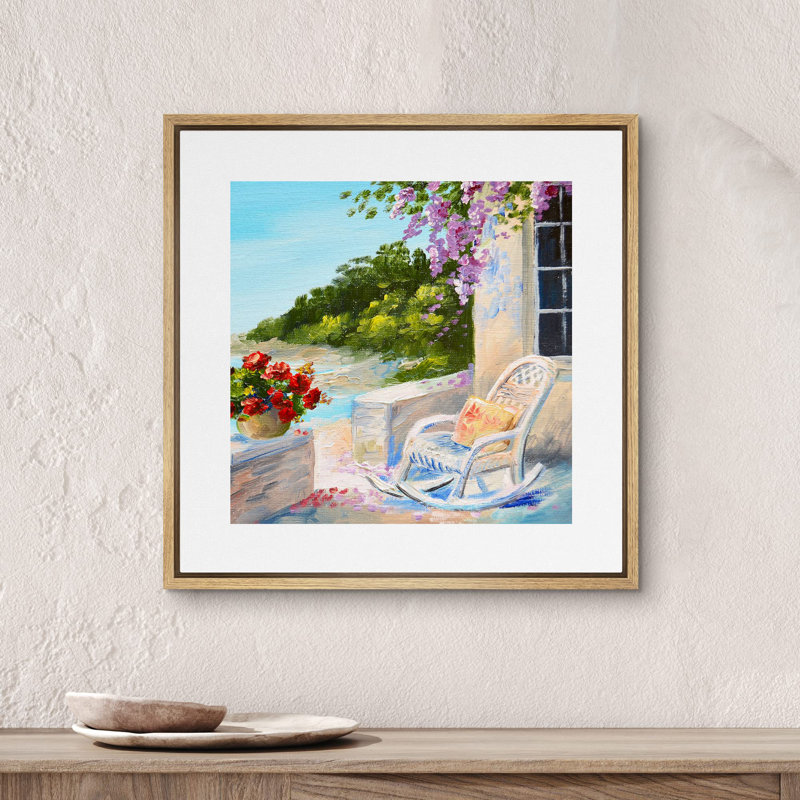 "Mer encadrée sur toile" par Claude Monet, Naturel, H 16 po x l 16 po