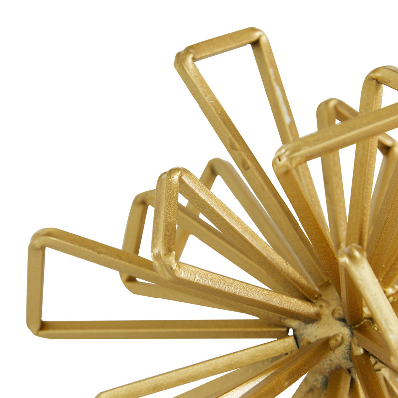 Graidy 3 Piece Gold Metal Geometric Sculpture Set