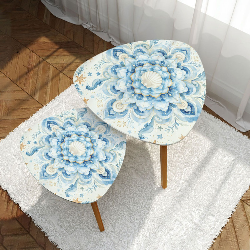 Ensemble de 2 tables basses gigognes Triangle