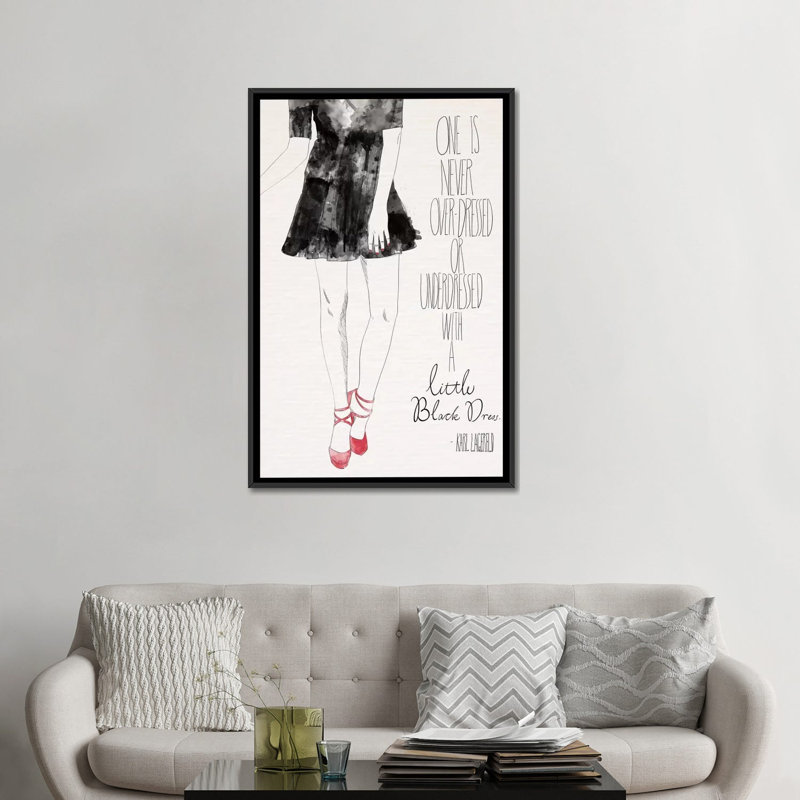 «Little Black Dress», impression sur toile, H 48 po x l 32 po x P 1,5 po, Toile avec cadre noir, Pas de tapis