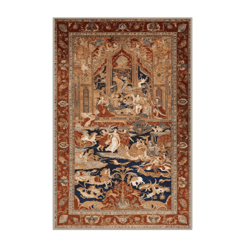 Tapis brun lavable à la machine, Rectangle 5 pi x 7 pi