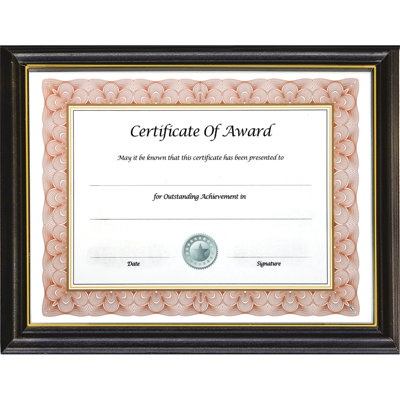 Ortego Black Beveled Picture Frame with Mat
