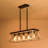 Adjustable 5-Light Farmhouse Industrial Linear Pendant Light White-1689036451