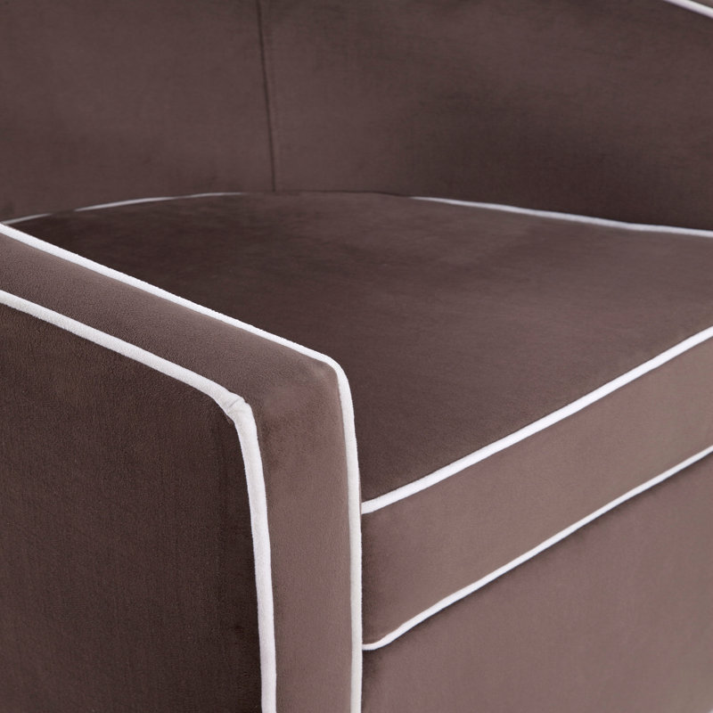 Karcher Upholstered Swivel Armchair, Brown Velvet