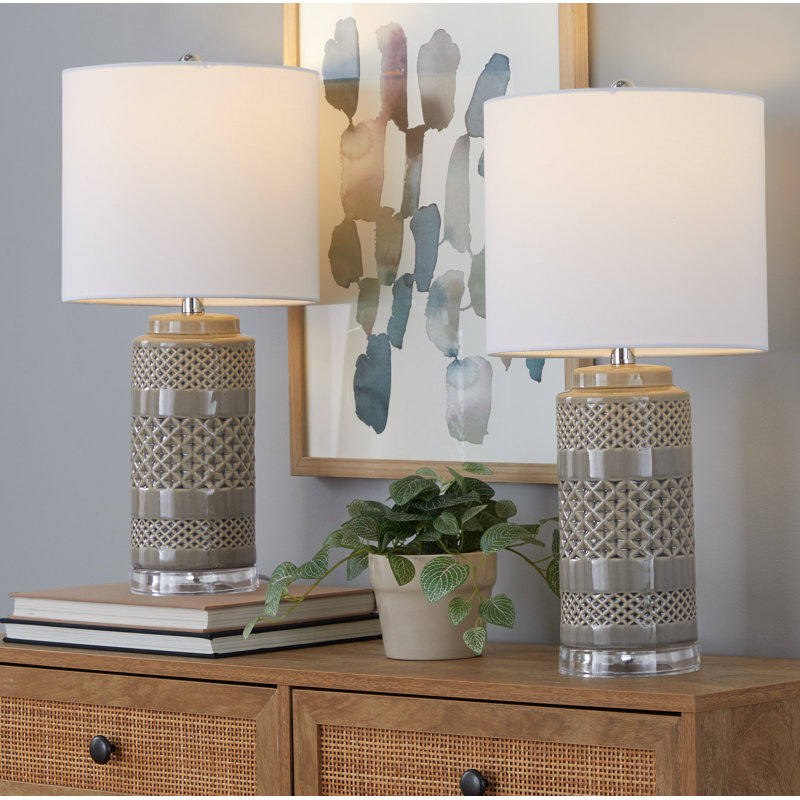 Ensemble de lampes de table Brownett, gris