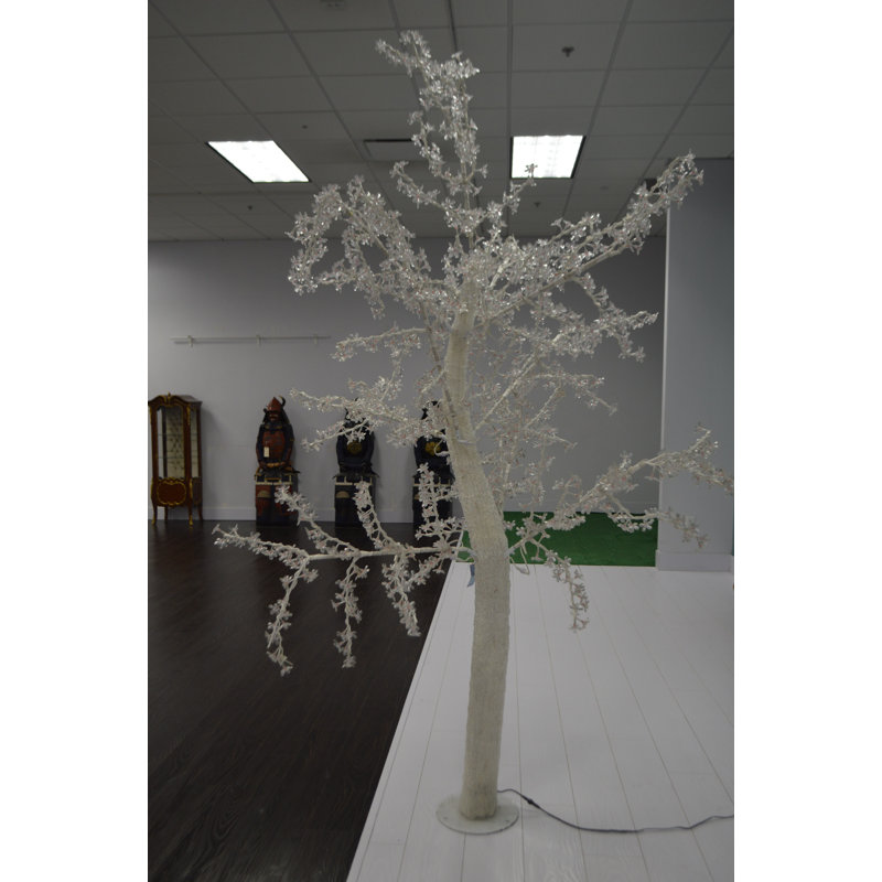 White Tree With Red Led Lights -  Size: 70"L X 65"W X 120"H.