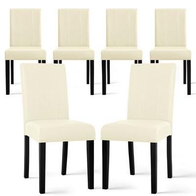 Modern Faux Leather Waterproof Upholstered Dining Chair (Set of 6)