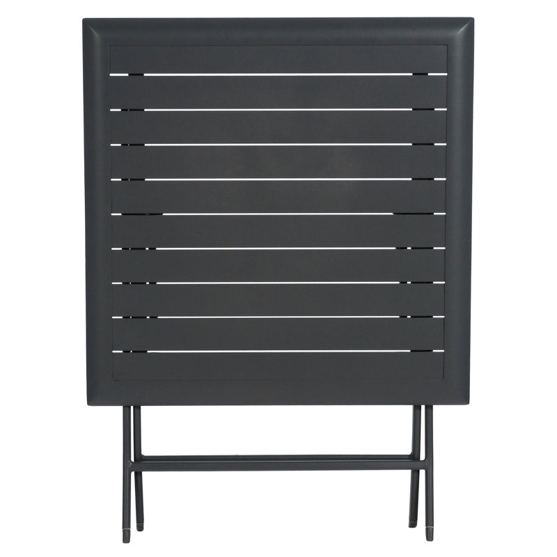 Telemanus Square Metal Folding Outdoor Bistro Table , 71cm cm W 71cm cm D, Graphite