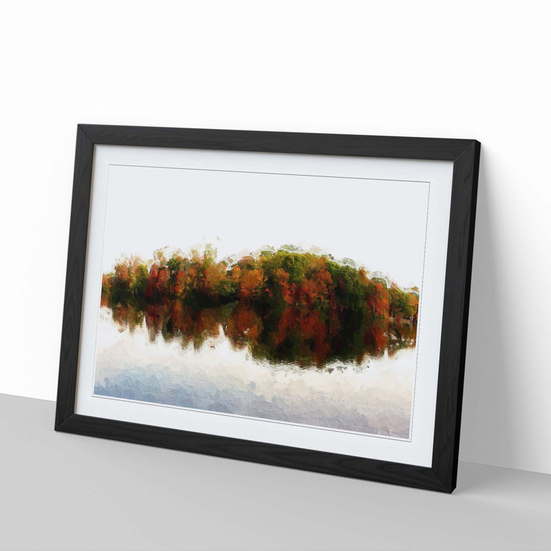 Autumn Forest Reflecting in Abstract - Framed Print, Black Framed, 45cm H x 63cm W x 2cm D