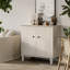 Buffet, buffet Modren avec 4 portes, buffet avec rangement, table de buffet avec pieds en trapèze pour la salle à manger, la cuisine, le salon et le vestibule-131418346