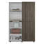 Garde-robe H 72,4 po, 2 portes, 6 pieds, 5 tablettes, garde-robe en noyer gris