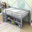 Lit mezzanine 3 tiroirs avec bureau coulissant, tablettes et garde-corps-1500272389