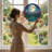 12"H Moonlight Landscape Stained Glass Window Panel-292022087