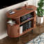 Noyer Mid-Century moderne tourne-disque avec rangement en vinyle