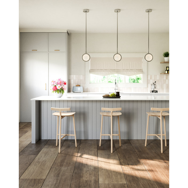 Blanco 1 - Light LED Unique / Statement Pendant, Polished Nickel/Alabaster