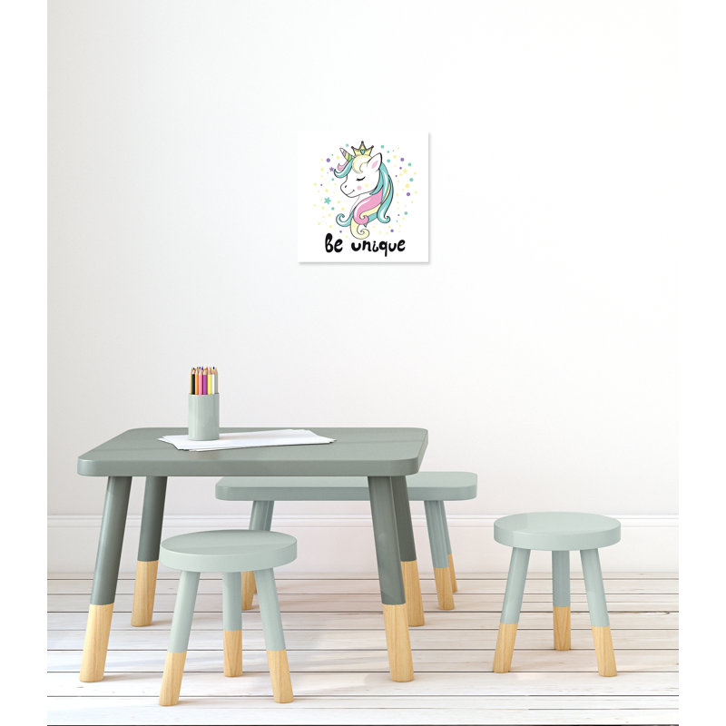 «Be Unique», impression sur papier licorne, H 16 po x l 16 po x P 1,5 po, Canevas