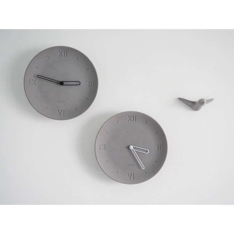 Concrete Wall Clock, Black