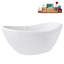 Baignoire et plateau autoportant blanc brillant 75 po avec drain interne Streamline-101412669