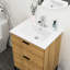 Comptoir de meuble-lavabo rectangulaire en céramique blanche 24 po x 18 po - 1 trou de robinet, trop-plein, teinture, faible capacité d'absorption d'eau avec trop-plein, détail exquis