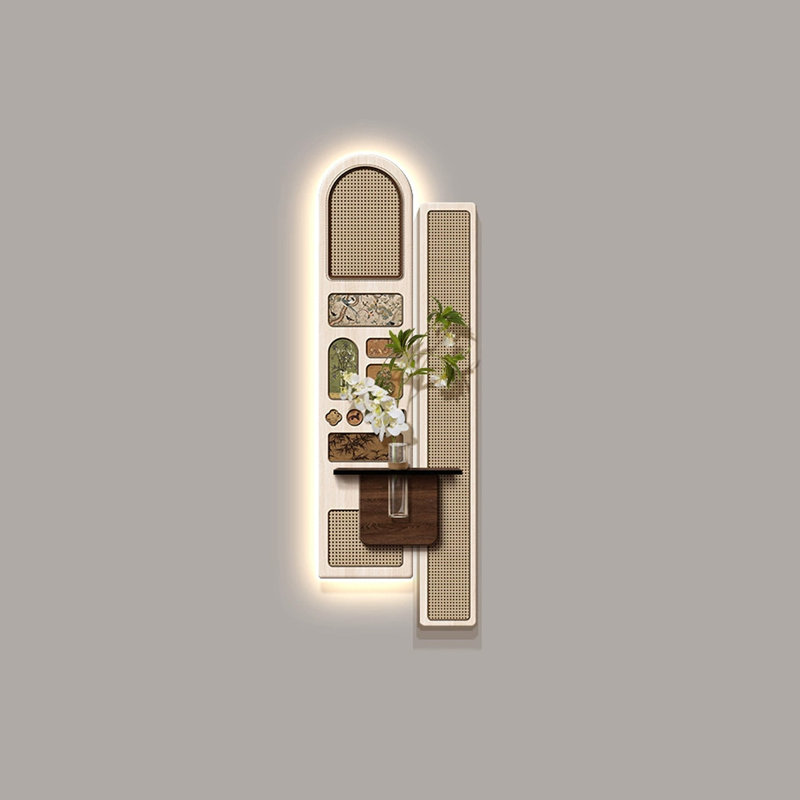 Art mural blanc en grès à forme libre, H 39,37 po x l 12,99 po
