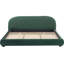 Élégante base de lit tapissier très grand, cadre de lit très grand en velours avec tête de lit, lit plateforme en bois avec cadre solide pour la chambre à coucher, vert-1826136529