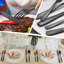 Ensemble 24 pièces de couverts 24 pièces avec couteaux à steak, couverts en acier inoxydable pour 4 personnes, ensemble d'ustensiles carrés pour manger au restaurant-2137837649