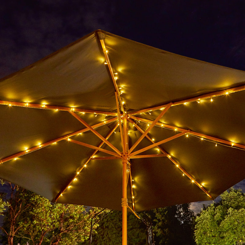 160 LED Solar Parasol Light in Warm White