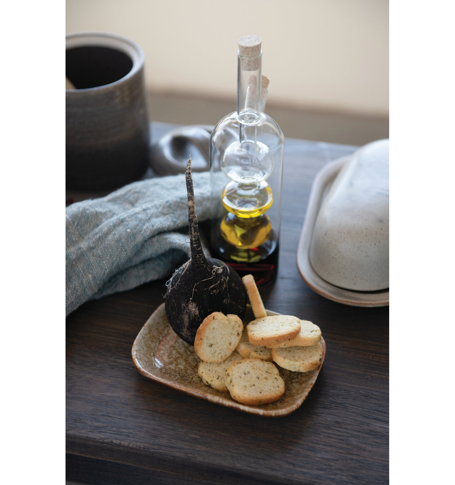 Hand-Blown Glass Oil and Vinegar Cruet