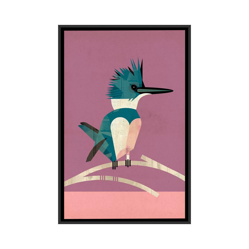 Kingfisher 1 Piece Wall Art on Canvas, 101.6 cm H x 66.04 cm W, Black Framed