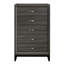 Mobilier de chambre à coucher avec poignées de bar en chrome poli de style contemporain à finition grise 1 pièce