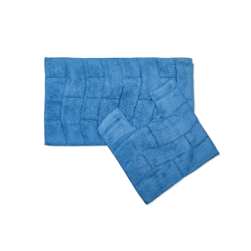 Bombay Cotton Non-Slip Bath Rug Set, Cobalt