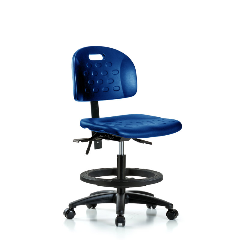 Chaise de travail ergonomique en polyuréthane, Roulettes, Sans accoudoirs