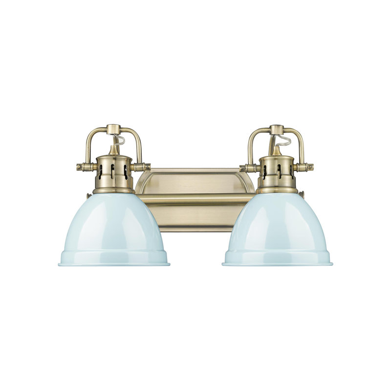 Calica 2-Light Bath Vanity, Aged Brass, Seafoam