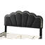 Grand lit tapissier gris anthracite en laine gris anthracite