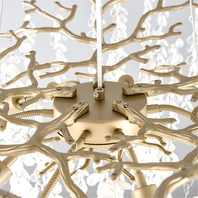 Lustre en cristal 23 po Modern, 3620 Lumens, 89.4" H x 23.62" W x 23.62" D, 8 Lights