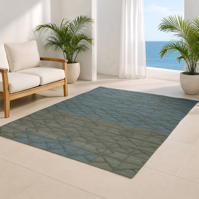 Tapis gris intérieur et extérieur Trellis