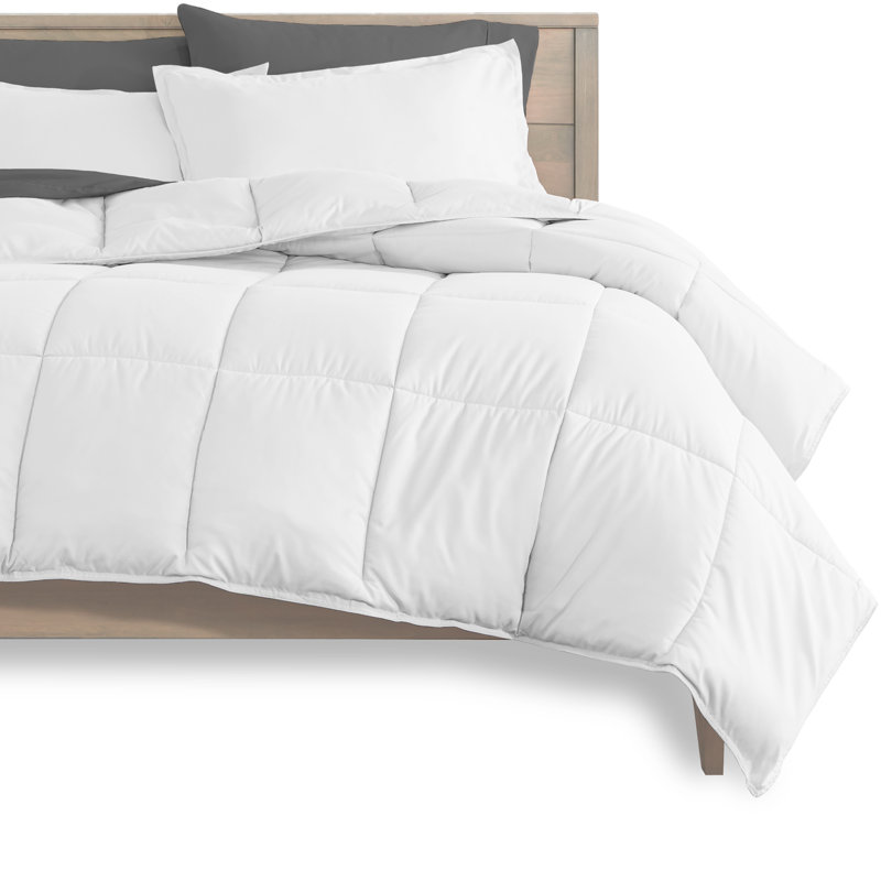 Modern & Contemporary Comforter, Split Queen Comforter + Pillowcases, White/Gray