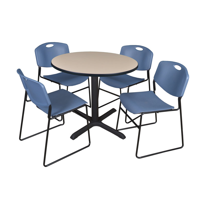 Neyland Cain Dining Table, Bleu, H 29 po x l 36 po x P 36 po, Cerisier
