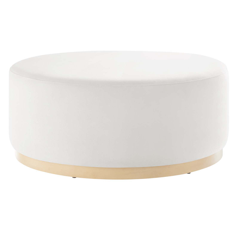 Modway Tilden Upholstered Ottoman, White Velvet