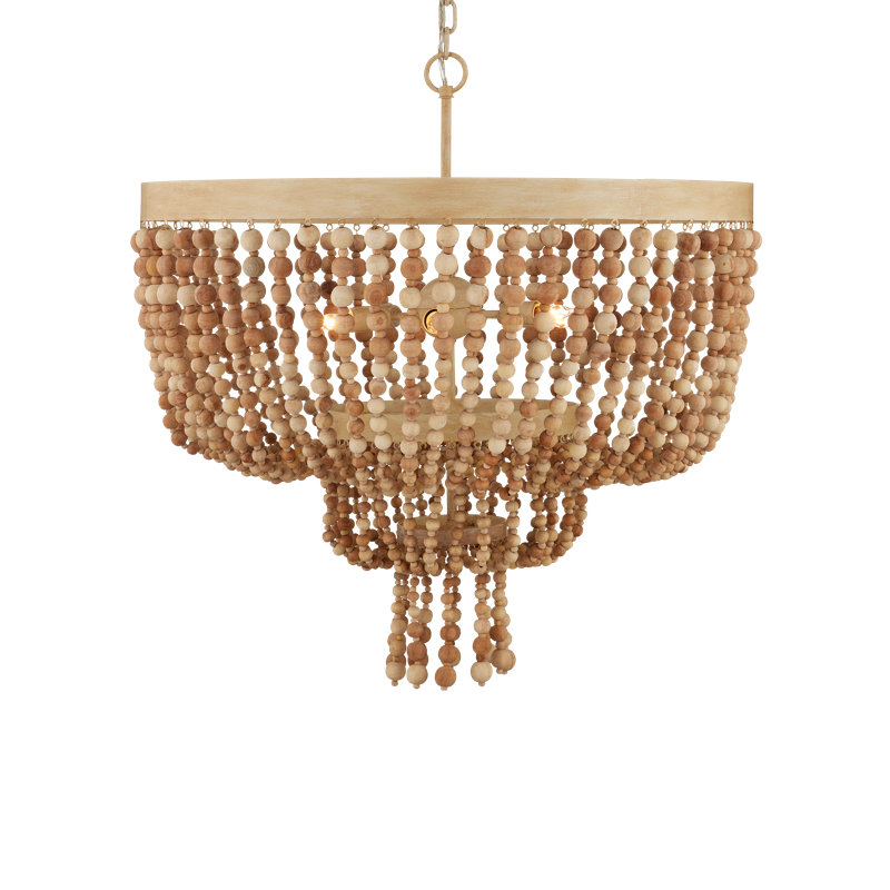 Lustre unique à 6 lumières avec accents perlés Sabia