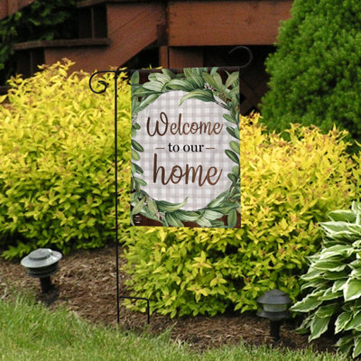 Drapeau de jardin à double face Welcome To Our Home