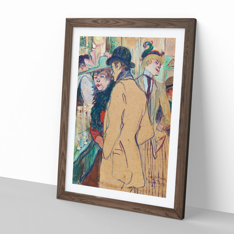 Alfred la Guigne by Henri de Toulouse-Lautrec - Picture Frame Painting, 36cm H x 27cm W x 2cm D, Walnut
