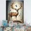 Art mural de cerf avec des bois en floraison III - cerf-1616175804-1675675262