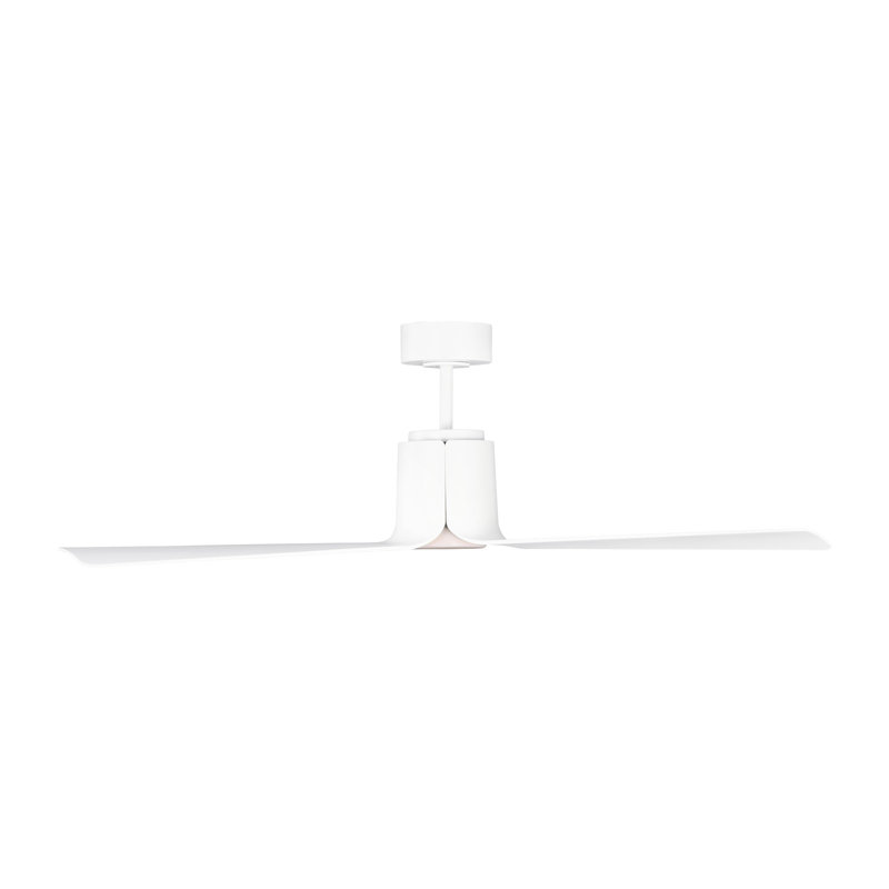 Visual Comfort Fan Peel Smart 52 LED Indoor Ceiling Fan with Threaded Downrod, Matte White ABS blades and Handheld Remote