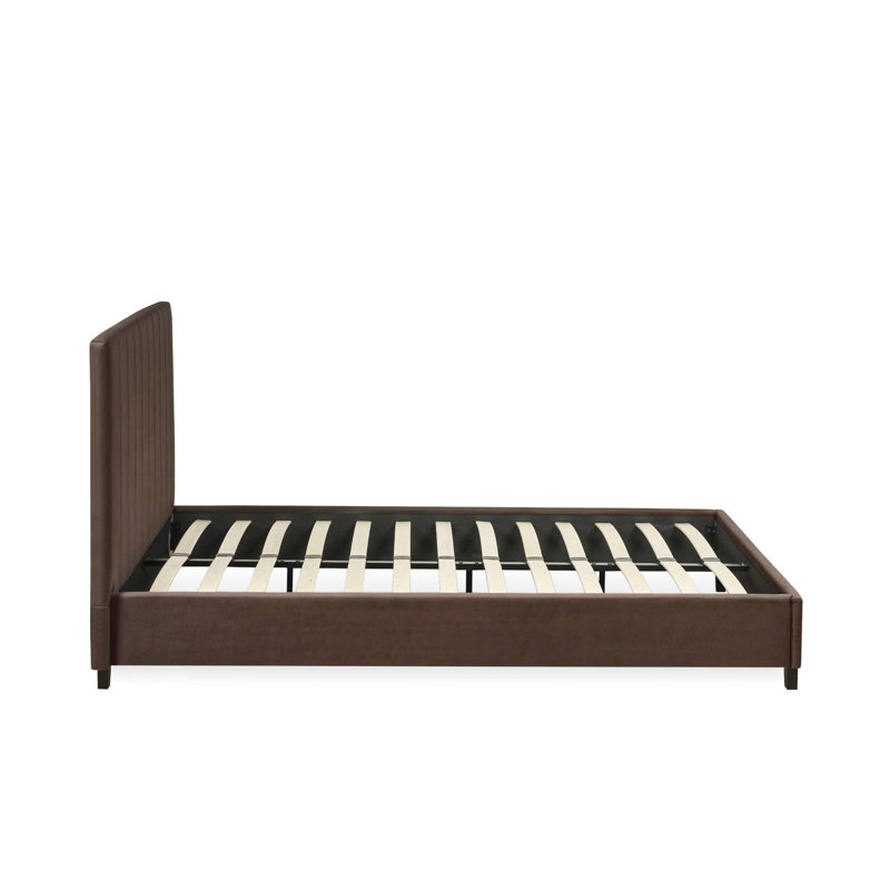 Linen Upholstered Bed Frame, Kingsize (5'), Brown