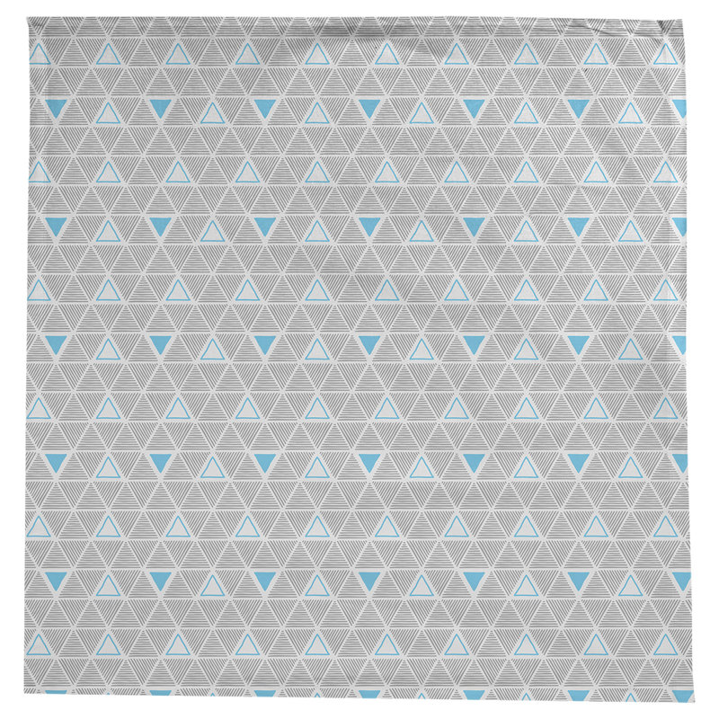 Nappe triangles dessinés à la main classiques, Gris / bleu sarcelle