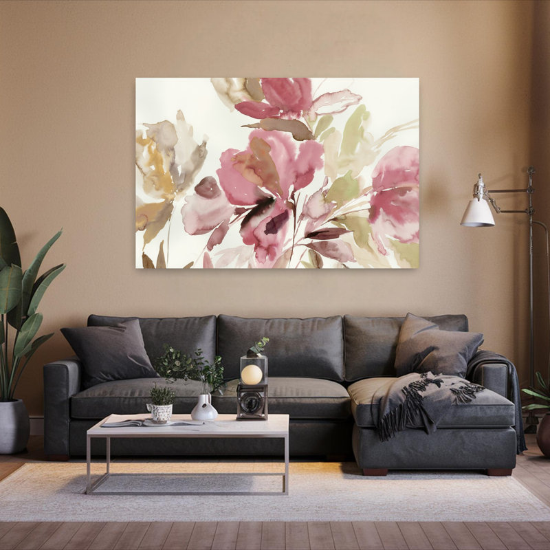 Été, jardin, délice, art floral délicat et abstrait, H 40 po x l 60 po