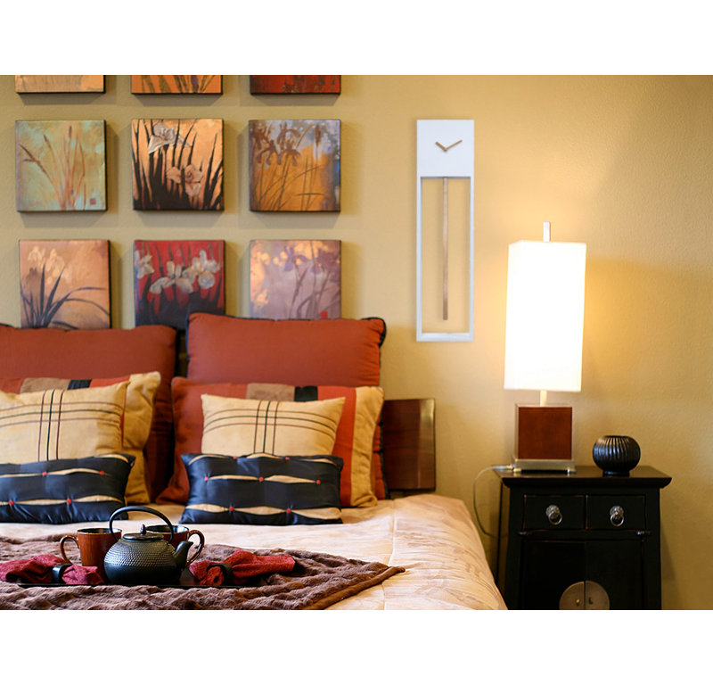 Bechtold Wood Wall Clock, White/Gold