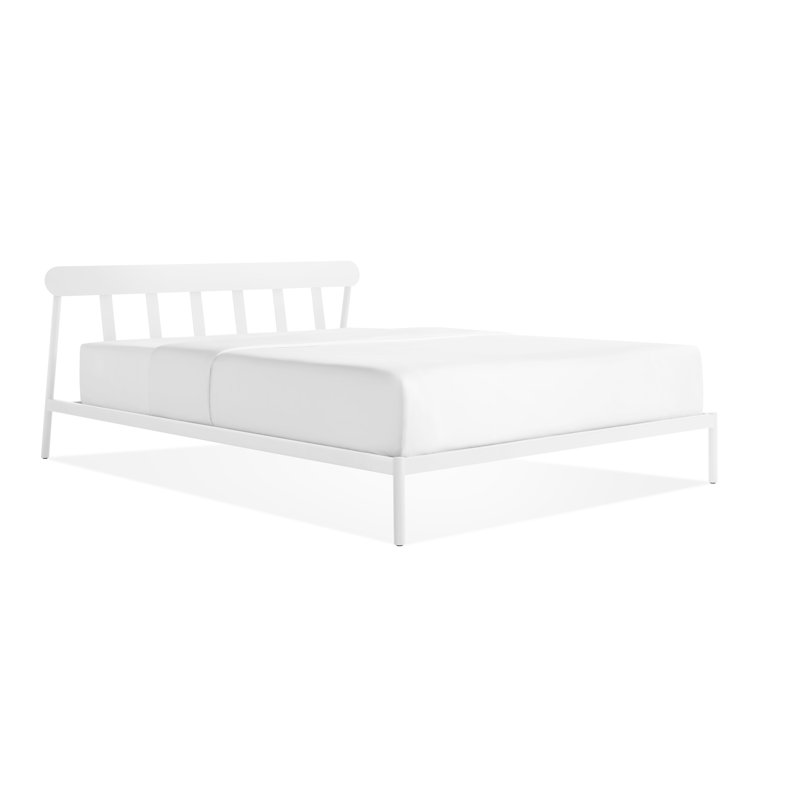 Goodie Metal Open-Frame Bed, White, Queen